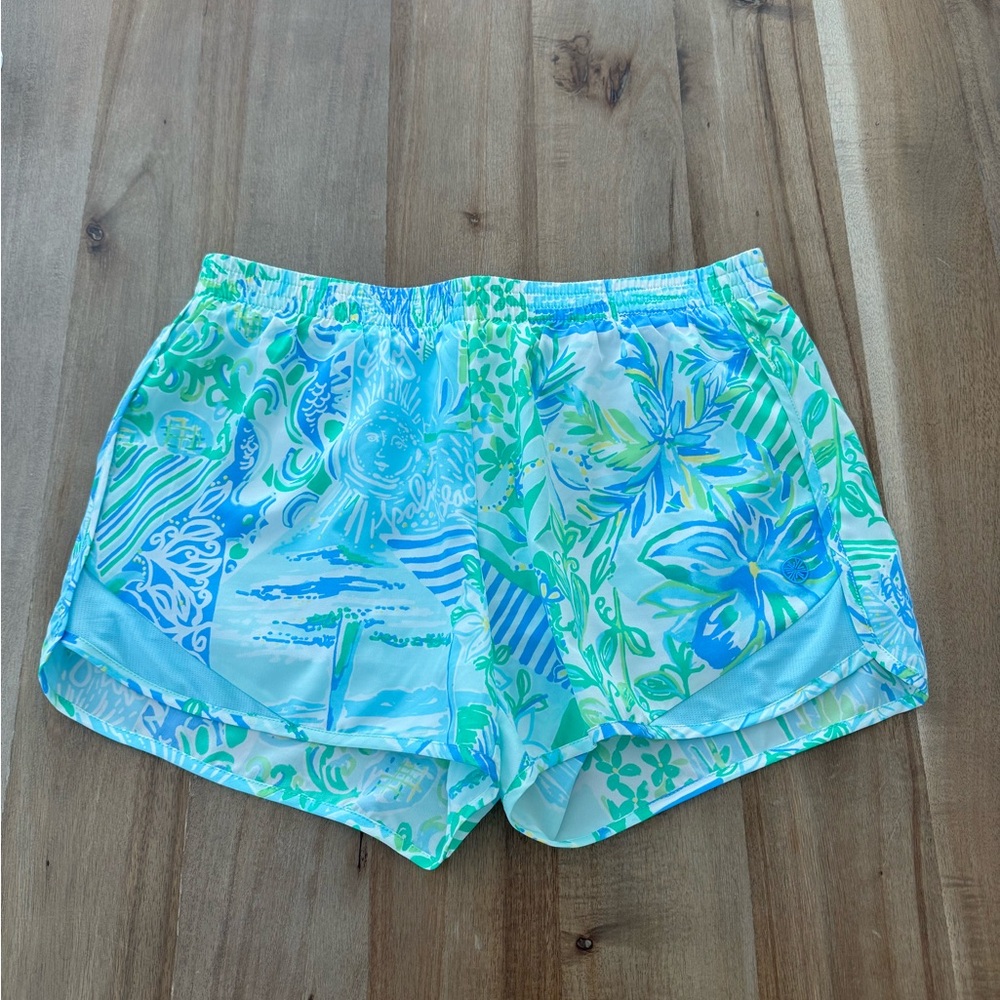 Lilly Pulitzer Blue and Green Patterned Shorts